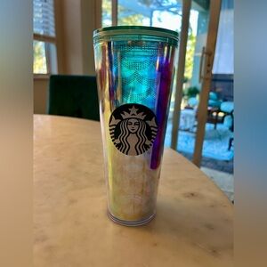 Starbucks Holographic Tumbler with mermaid motif 24oz no straw